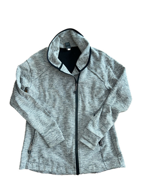 Champion: Heather Gray and Black Pullover Hoodie: Size Large